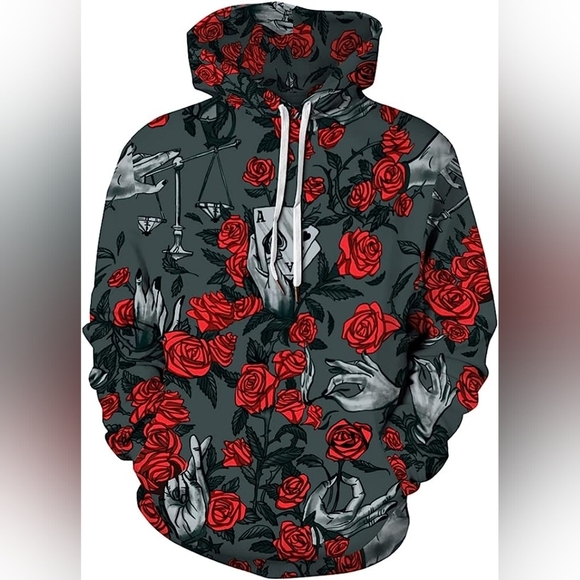 Other - New Men's Graphic Drawstring Hoodie Sweater Multiple Sizes
